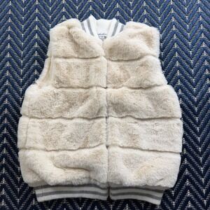 Splendid Faux Fur Vest Kids Size 7-8 Cream